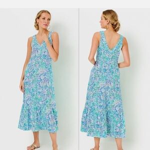 Lilly Pulitzer madsen midi dress xs NWT Soleil it on me tie sash belt xsmall